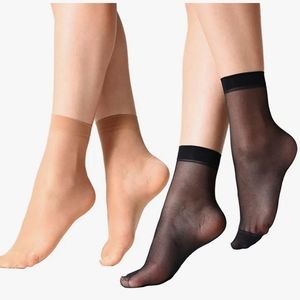 MANZI 12 Pairs Women's Ankle High Sheer Socks Nude New
